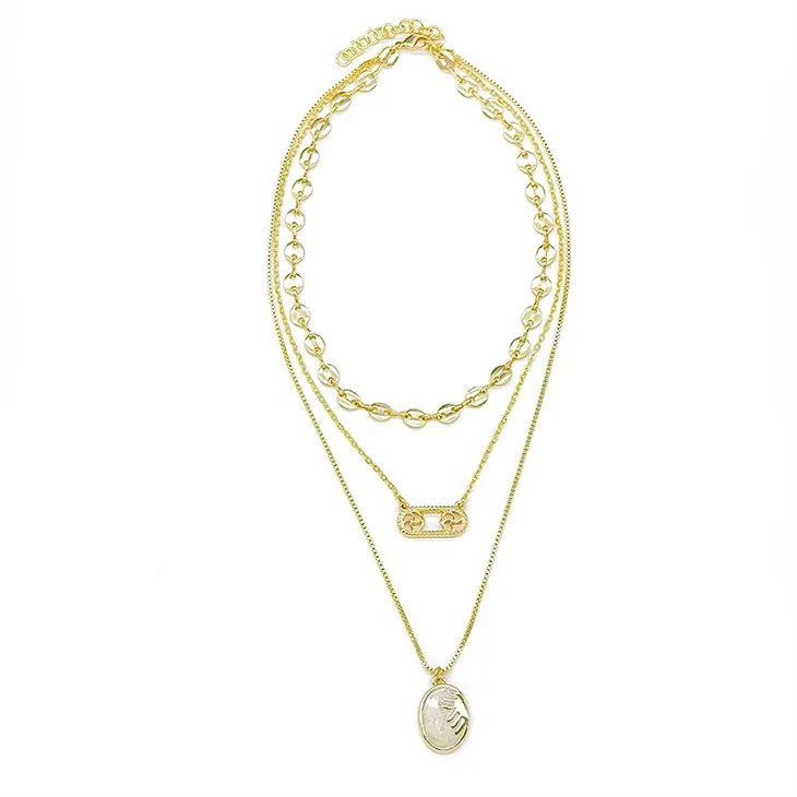 Zlatý zvěrokruhový vrstvený náhrdelník