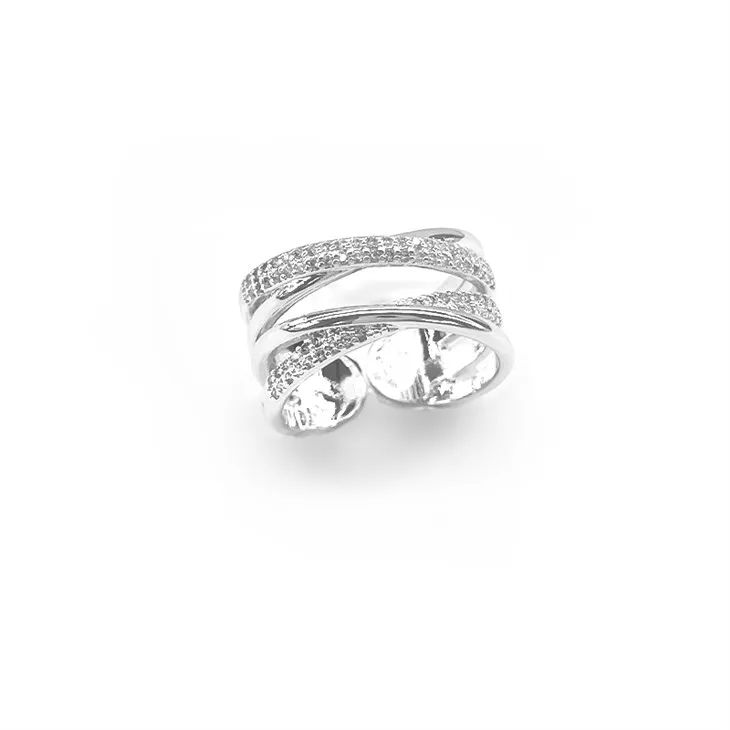 Stříbrné vinuté kartáčované prsteny